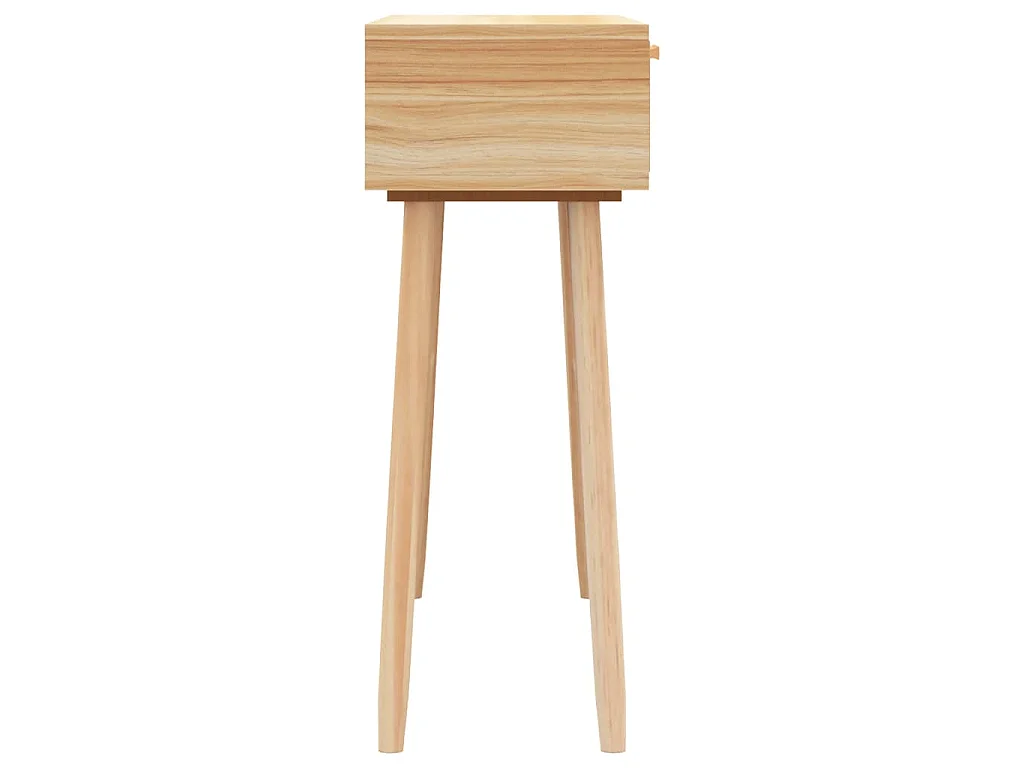 Table console Marron 80x30x75 cm Bois massif pin /rotin naturel