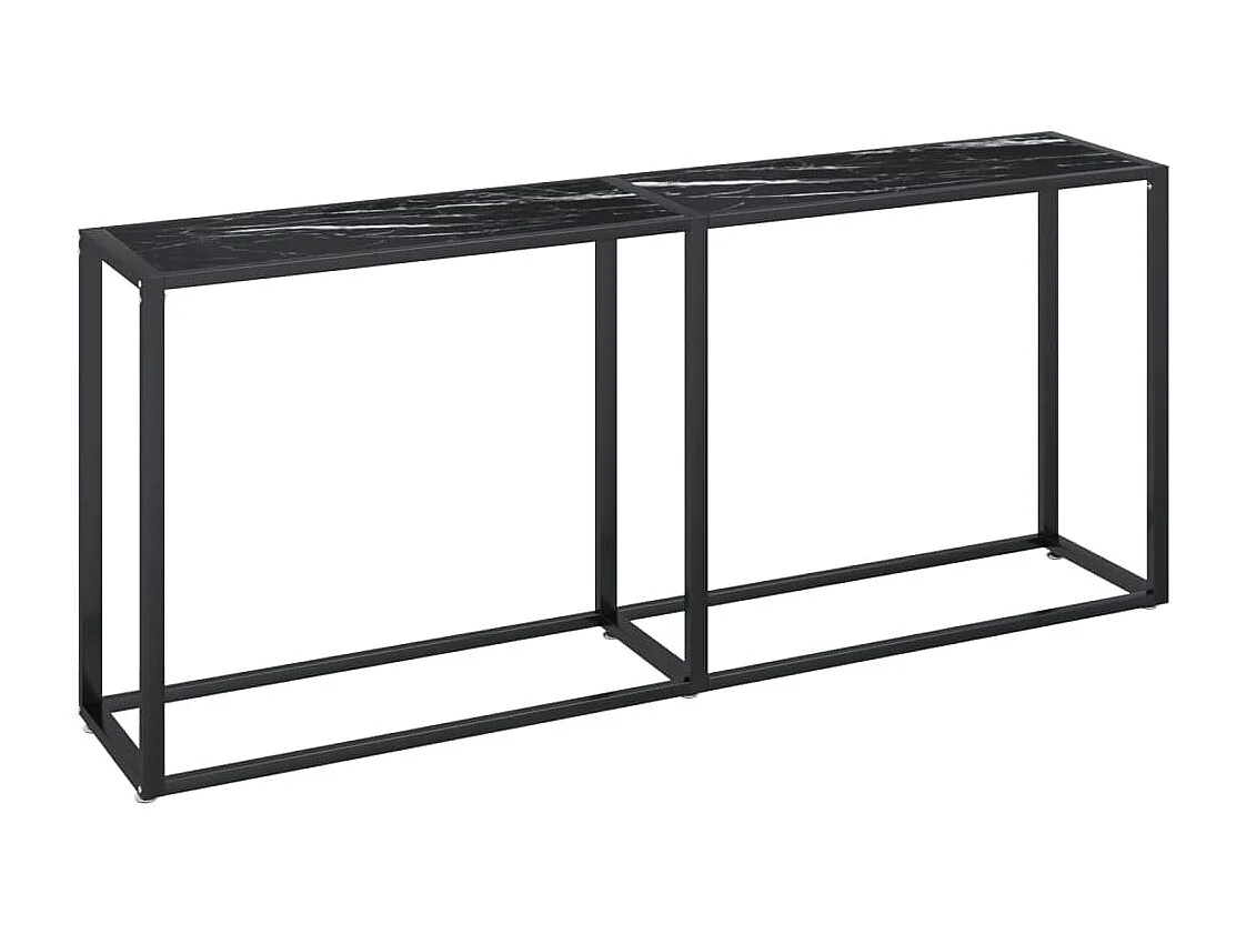 Wandtafel 180x35x75,5 cm gehard glas zwartmarmerkleurig