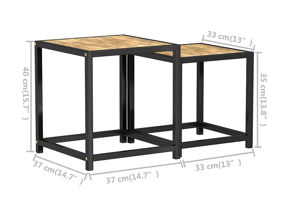 Beistelltische 2 Stk. MDF Schwarz und Gelb