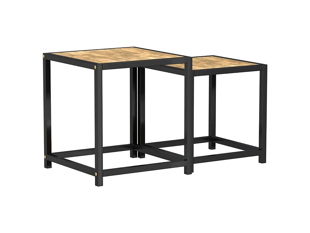 Tables à thé 2 pcs MDF Noir et jaune