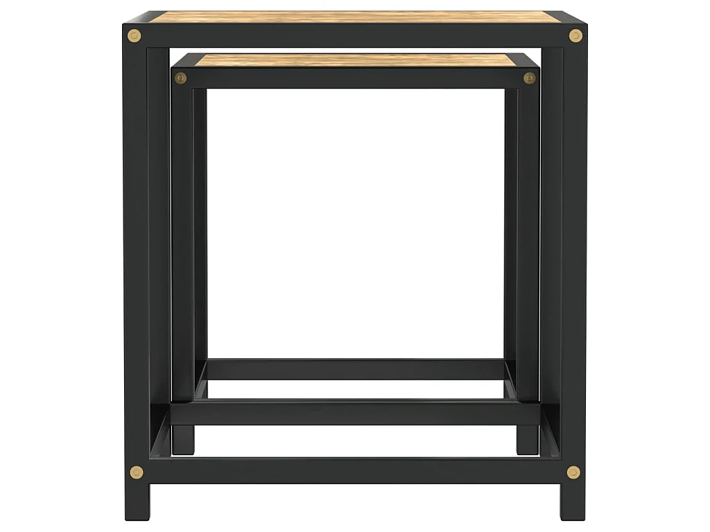 Tables à thé 2 pcs MDF Noir et jaune