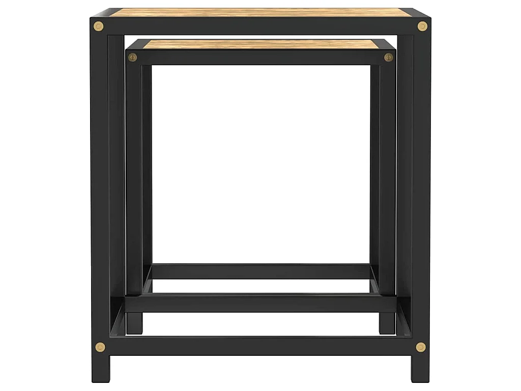 Tables à thé 2 pcs MDF Noir et jaune