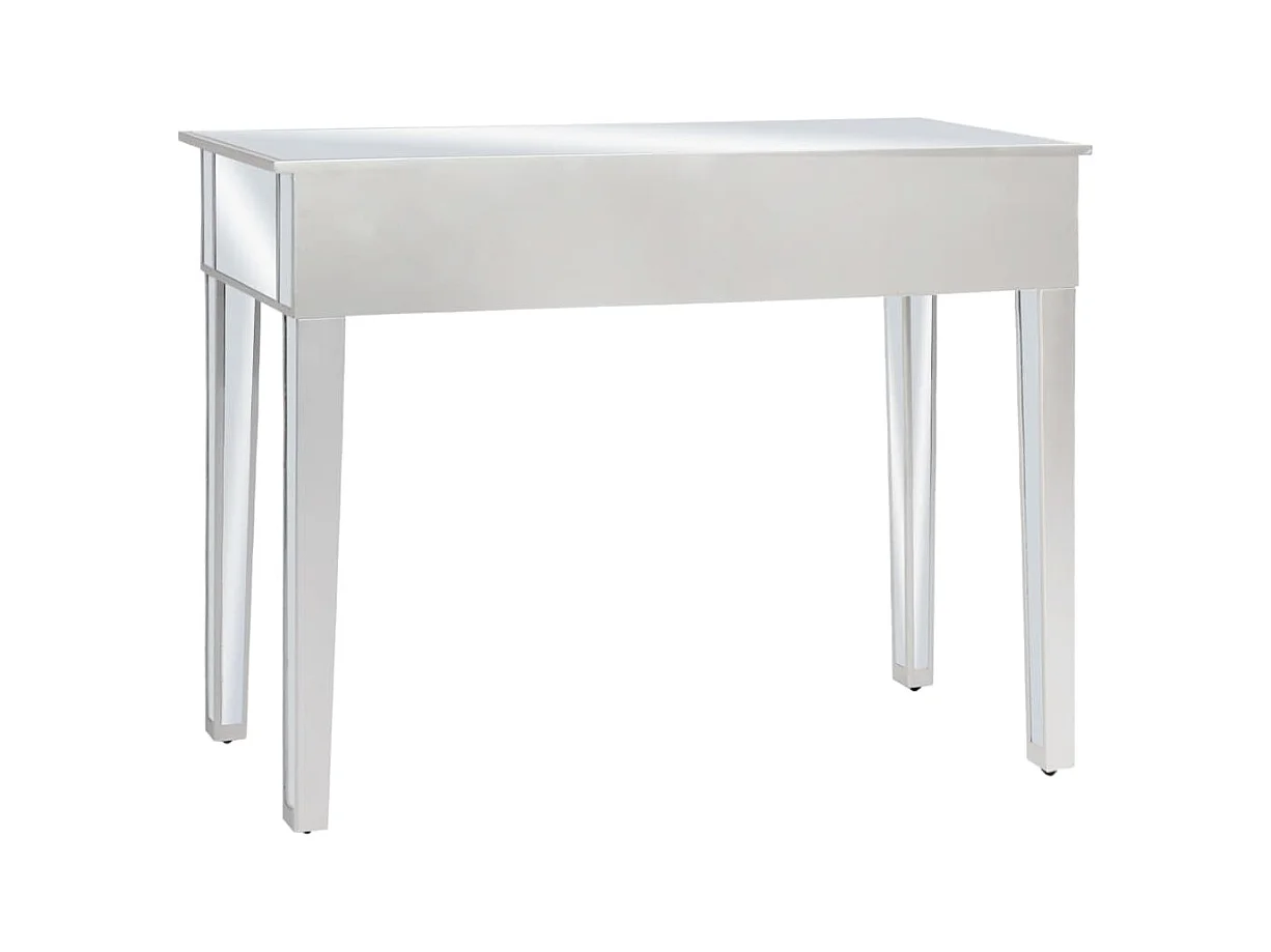 Table console miroir MDF et verre 106,5 x 38 x 76,5 cm