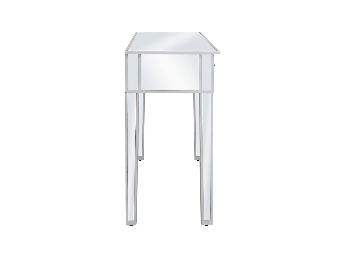 Table console miroir MDF et verre 106,5 x 38 x 76,5 cm