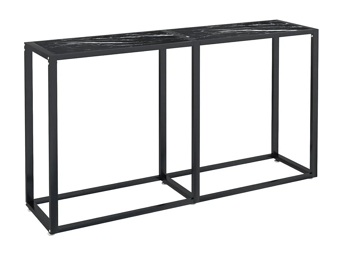 Table console Marbre noir 140x35x75,5 cm Verre trempé