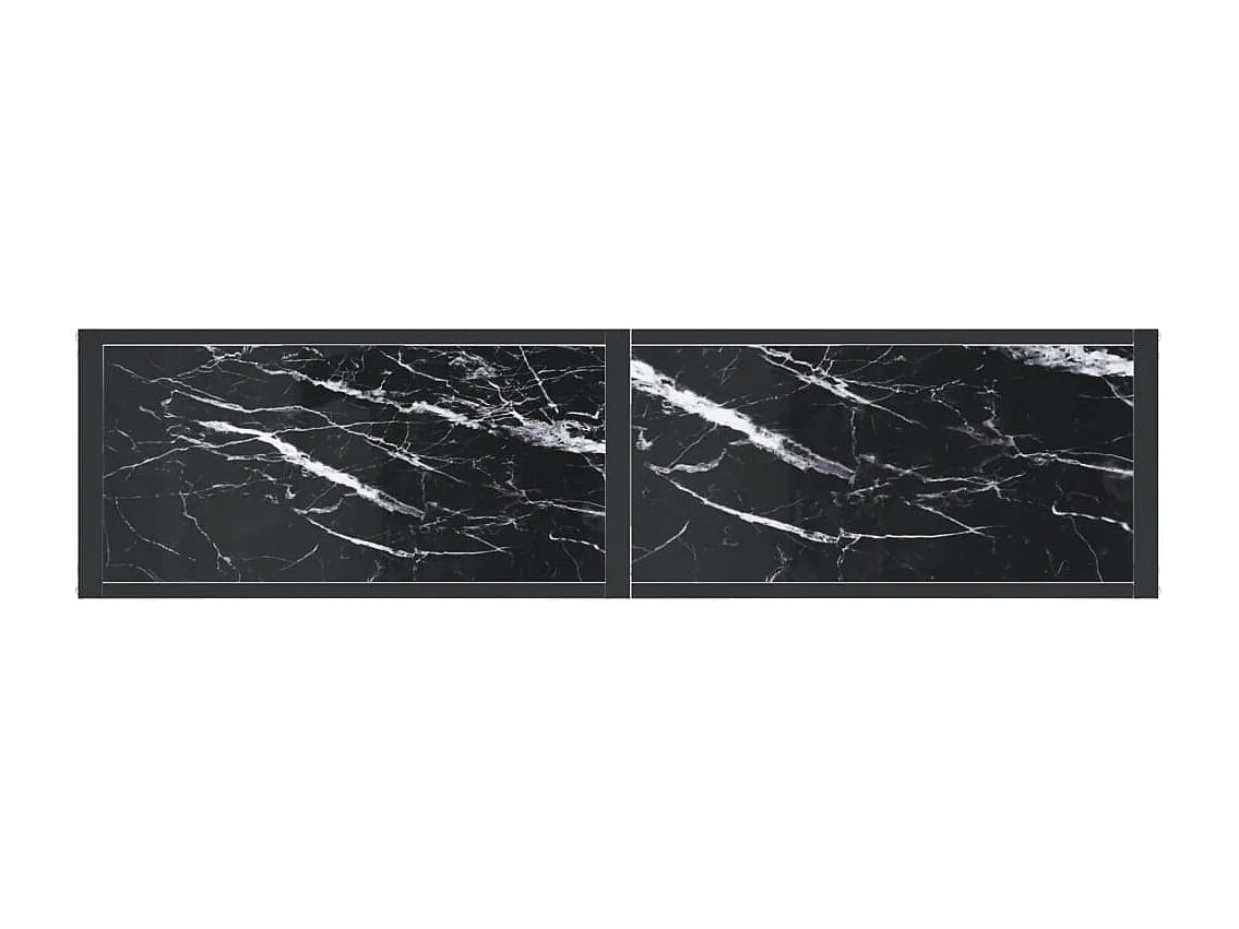 Konsolentisch Schwarz Marmor-Optik 140x35x75,5 cm Hartglas