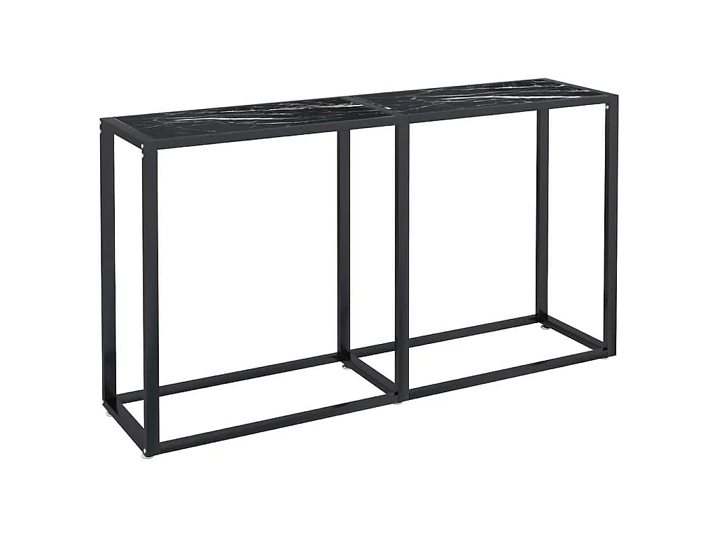Wandtafel 140x35x75,5 cm gehard glas zwartmarmerkleurig