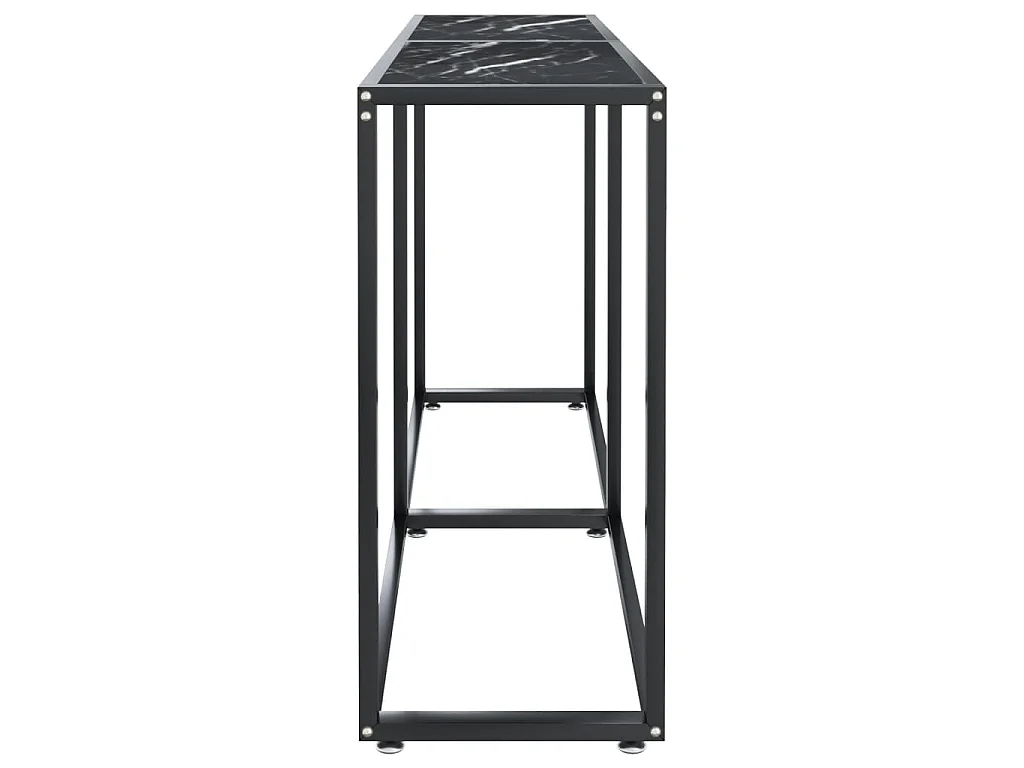 Wandtafel 140x35x75,5 cm gehard glas zwartmarmerkleurig