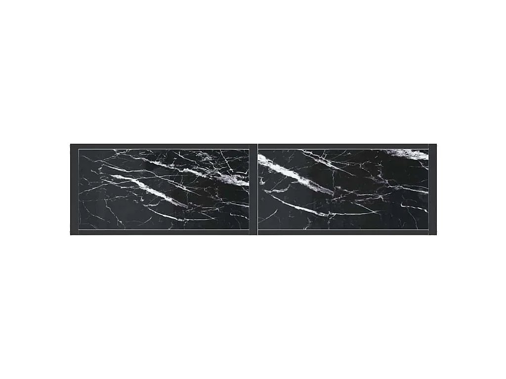 Wandtafel 140x35x75,5 cm gehard glas zwartmarmerkleurig