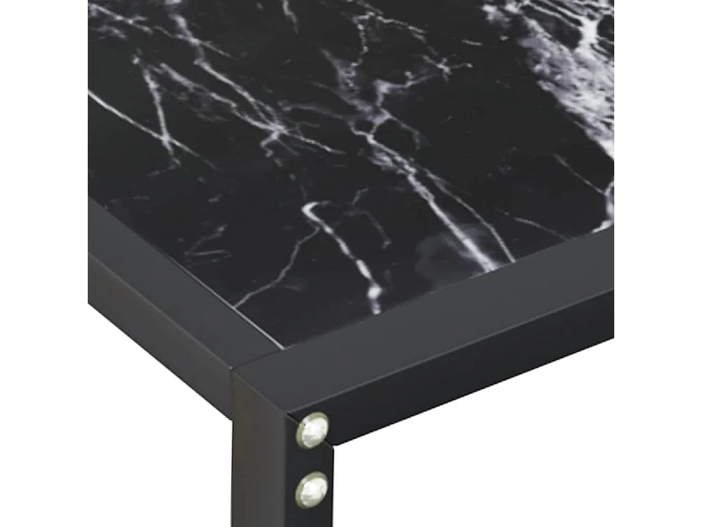 Wandtafel 140x35x75,5 cm gehard glas zwartmarmerkleurig