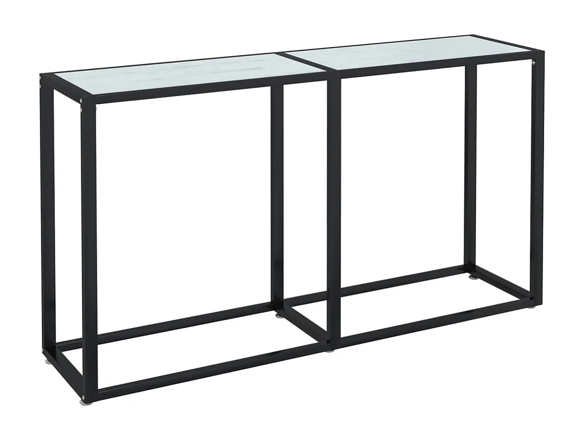 Table console Marbre blanc 140x35x75,5 cm Verre trempé