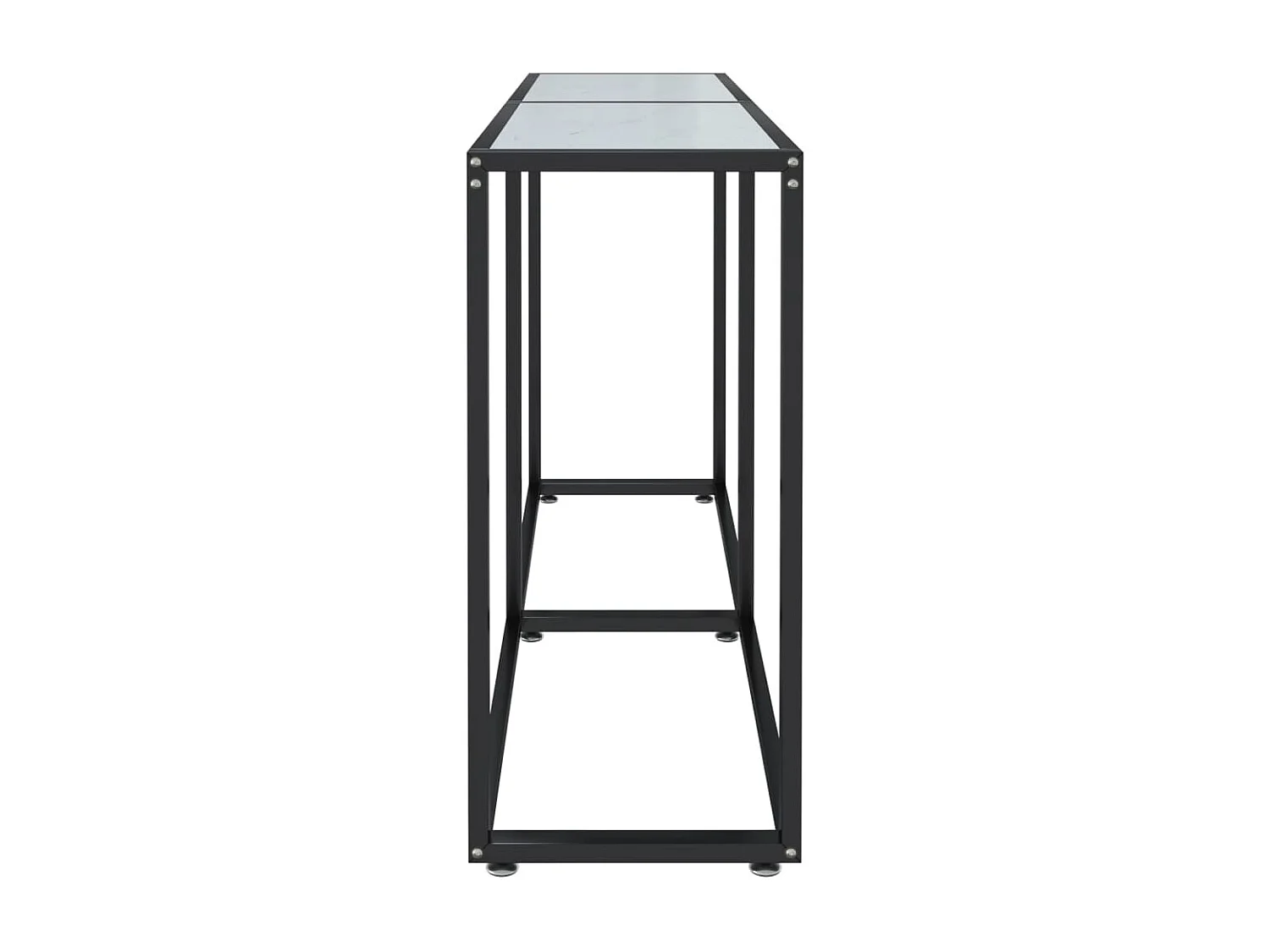 Table console Marbre blanc 140x35x75,5 cm Verre trempé