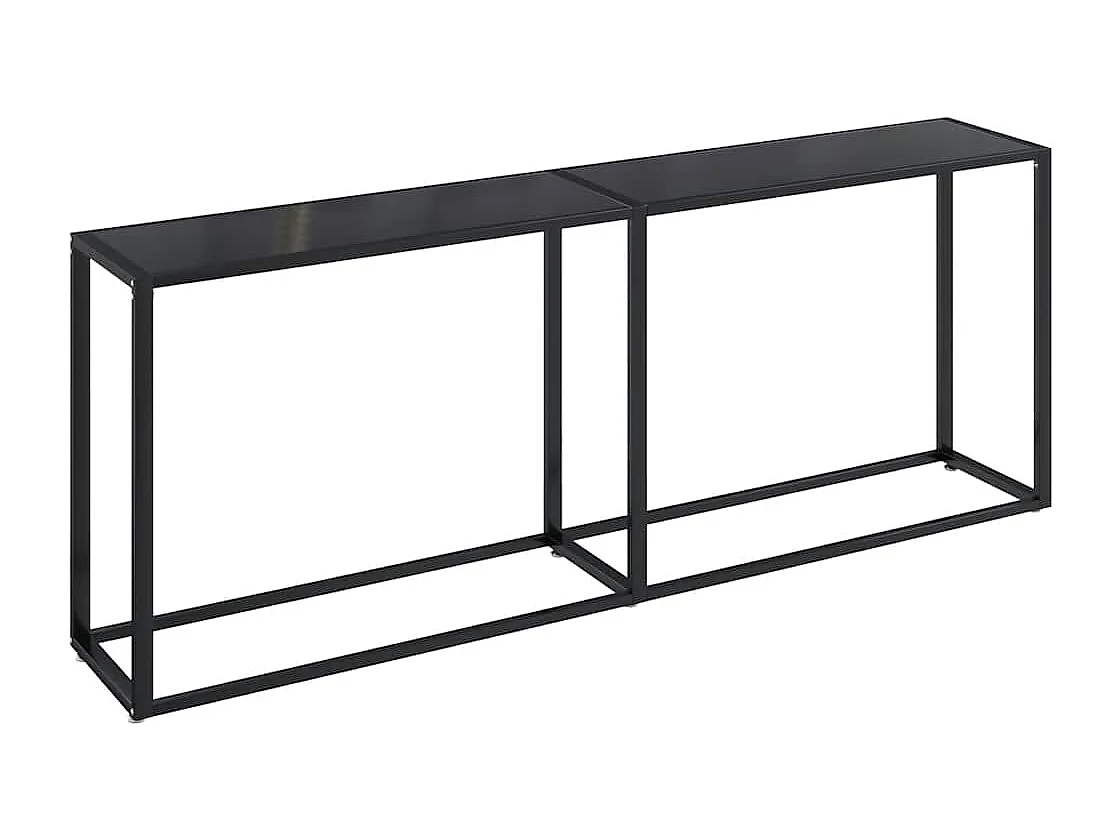 Table console Noir 200x35x75,5 cm Verre trempé