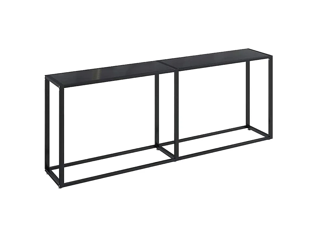 Table console Noir 200x35x75,5 cm Verre trempé