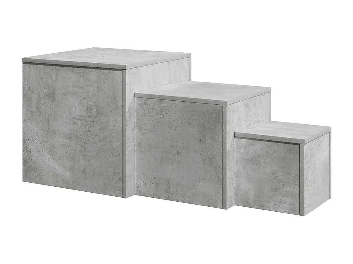 Tables d'appoint 3 pcs Gris béton Bois d’ingénierie