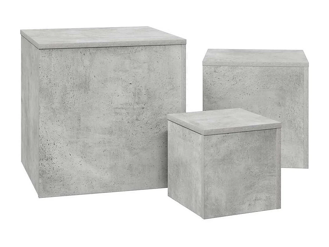 Beistelltische 3-tlg. Betongrau Holzwerkstoff
