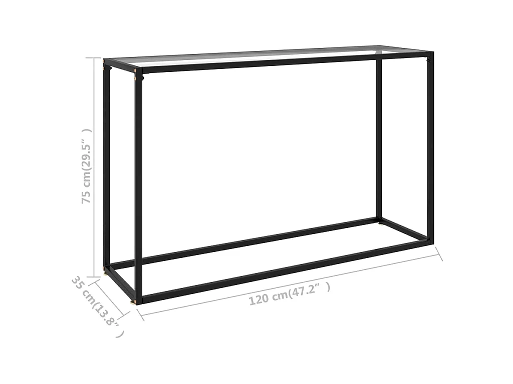 Table console Transparent 120x35x75 cm Verre trempé