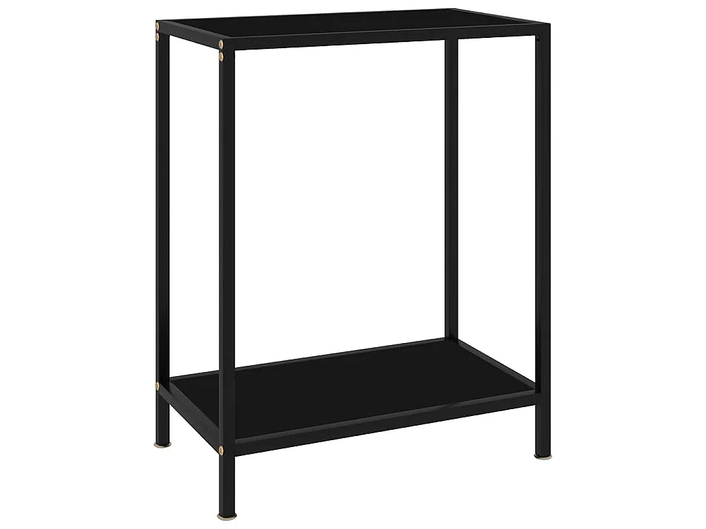 Tavolo Consolle Nero 60x35x75 cm in Vetro Temperato