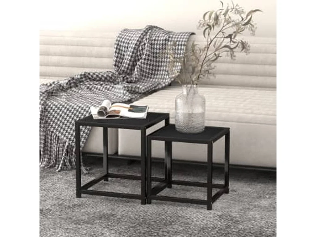 Beistelltische 2 Stk. MDF Schwarz