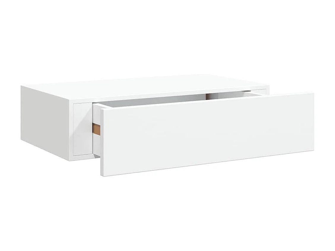 Estantes de pared con cajón 2 uds MDF blanco 40x23,5x10 cm
