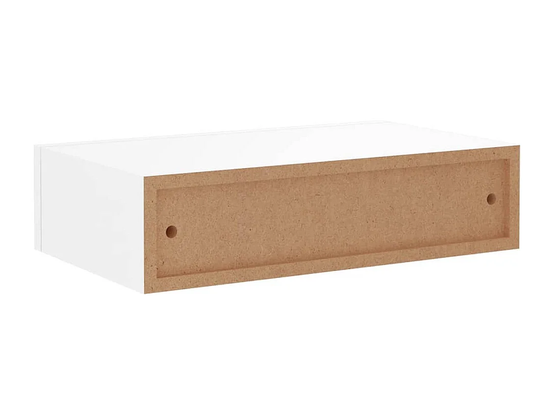 Estantes de pared con cajón 2 uds MDF blanco 40x23,5x10 cm