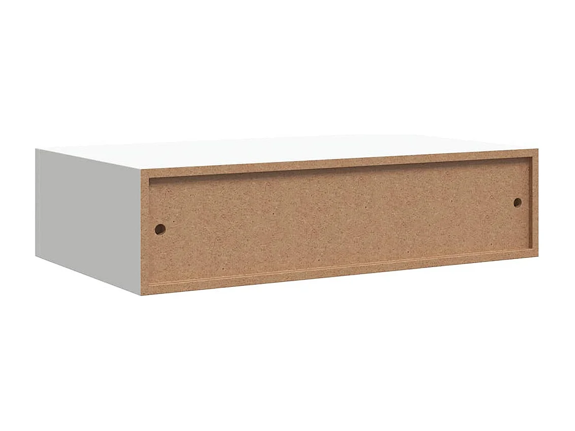 Estantes de pared con cajón 2 uds MDF blanco 40x23,5x10 cm