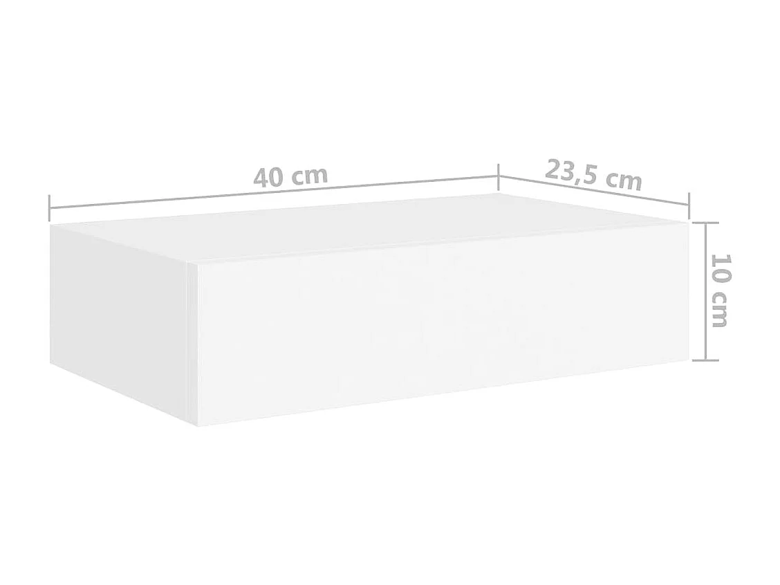 Estantes de pared con cajón 2 uds MDF blanco 40x23,5x10 cm