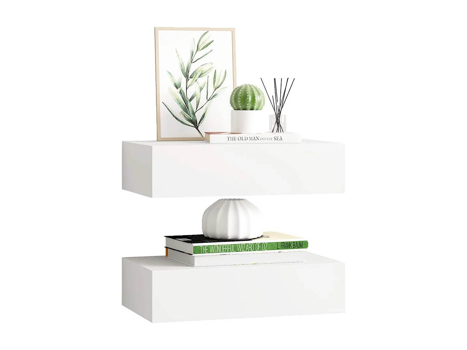 Étagères à tiroirs murales 2 pcs Blanc 40x23,5x10 cm MDF