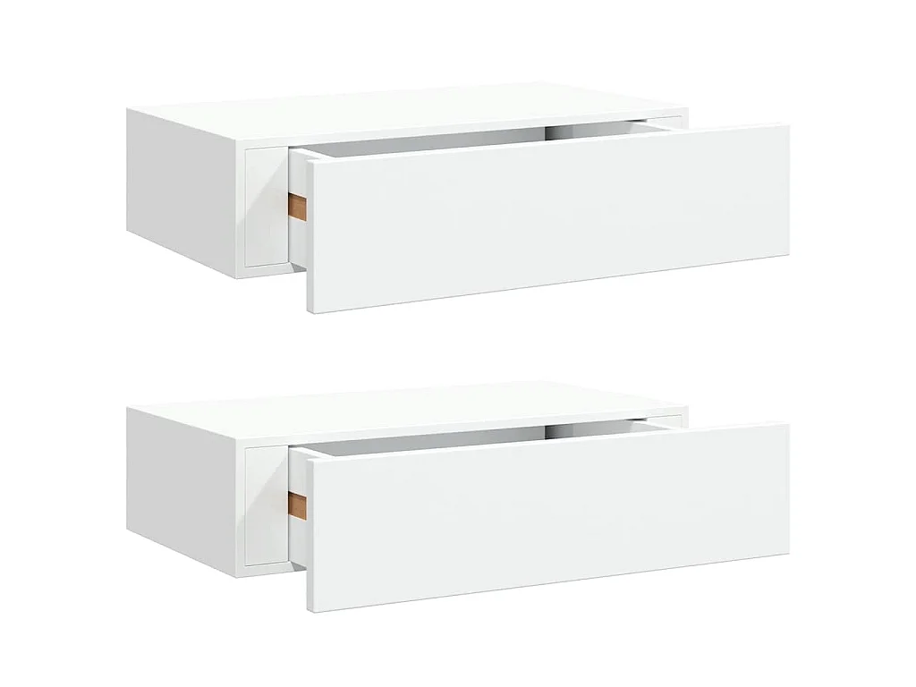 Étagères à tiroirs murales 2 pcs Blanc 40x23,5x10 cm MDF
