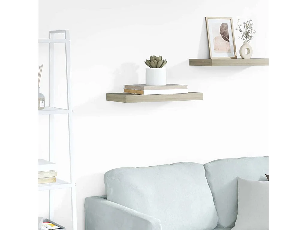 Schwebendes Wandregal Eichefarben 50x23x3,8 cm MDF