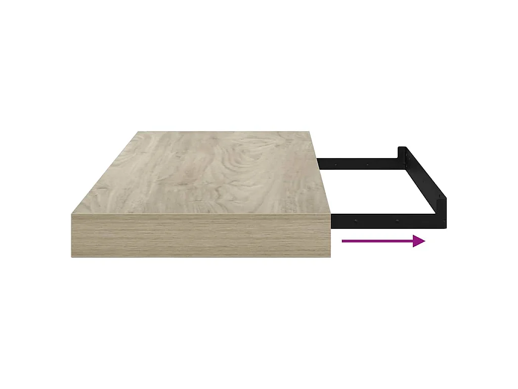 Étagère murale flottante chêne 50x23,5x3,8 cm MDF