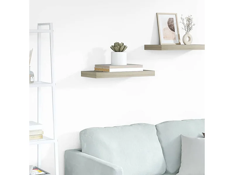 Wandschap zwevend 50x23x3,8 cm MDF eikenkleurig