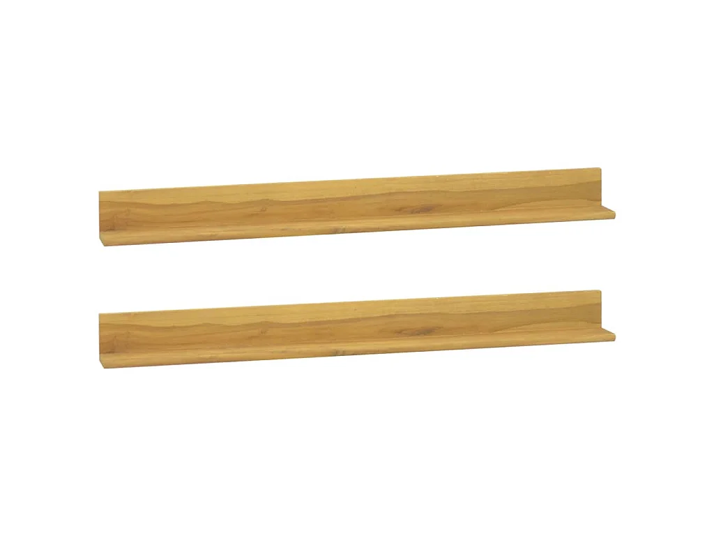 Étagères murales 2 pcs 110x10x10 cm Bois de teck massif