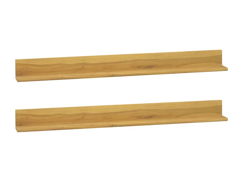 Wandschappen 2 st 110x10x10 cm massief teakhout