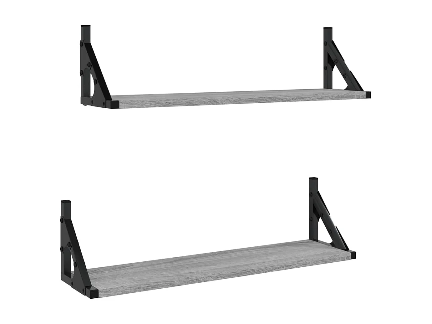 Étagères murales 2 pcs sonoma gris 60x15x15,5 cm