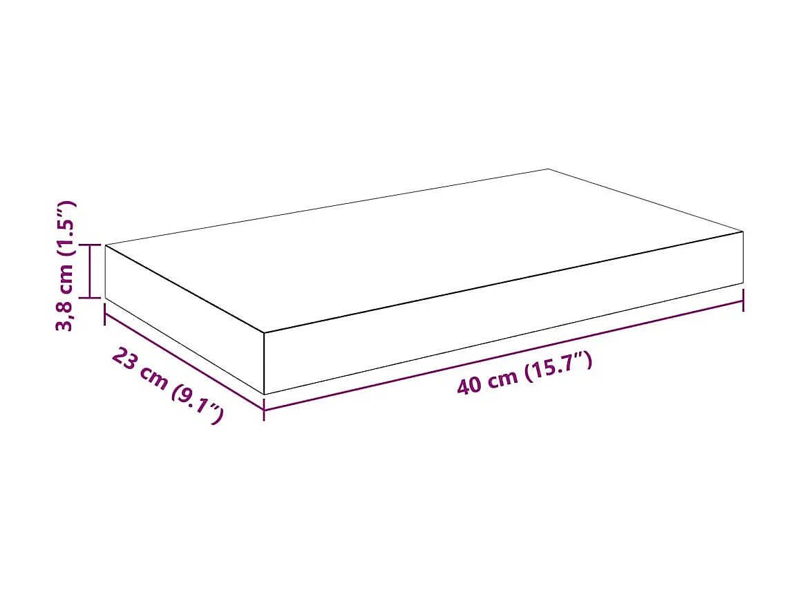 Schweberegale 4 Stk. Hochglanz-Weiß 40x23x3,8 cm MDF