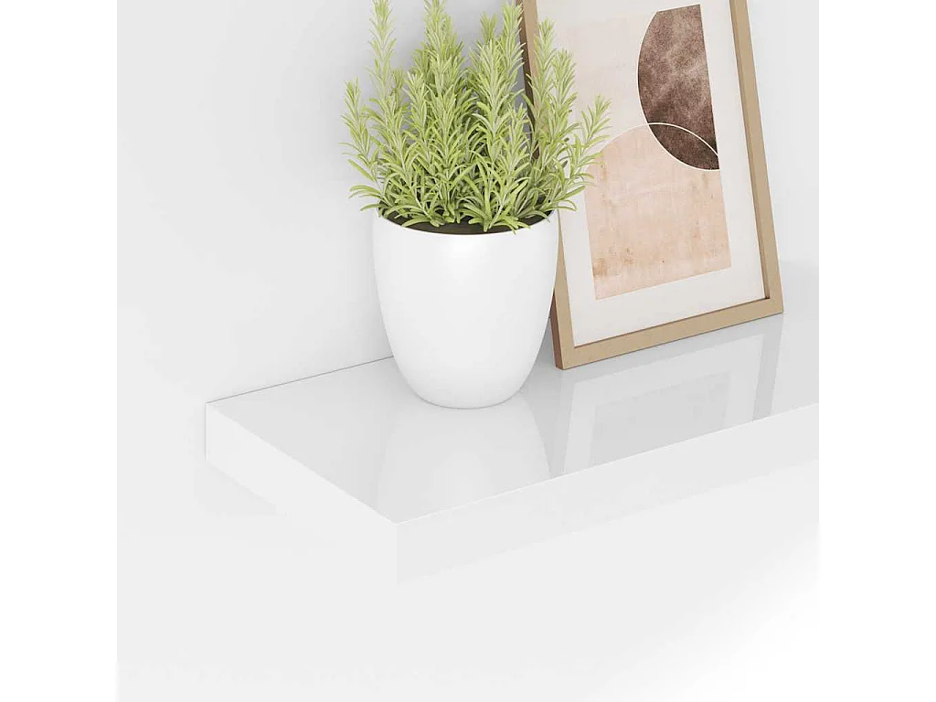 Scaffali a Parete 4 pz Bianco Lucido 40x23x3,8 cm in MDF