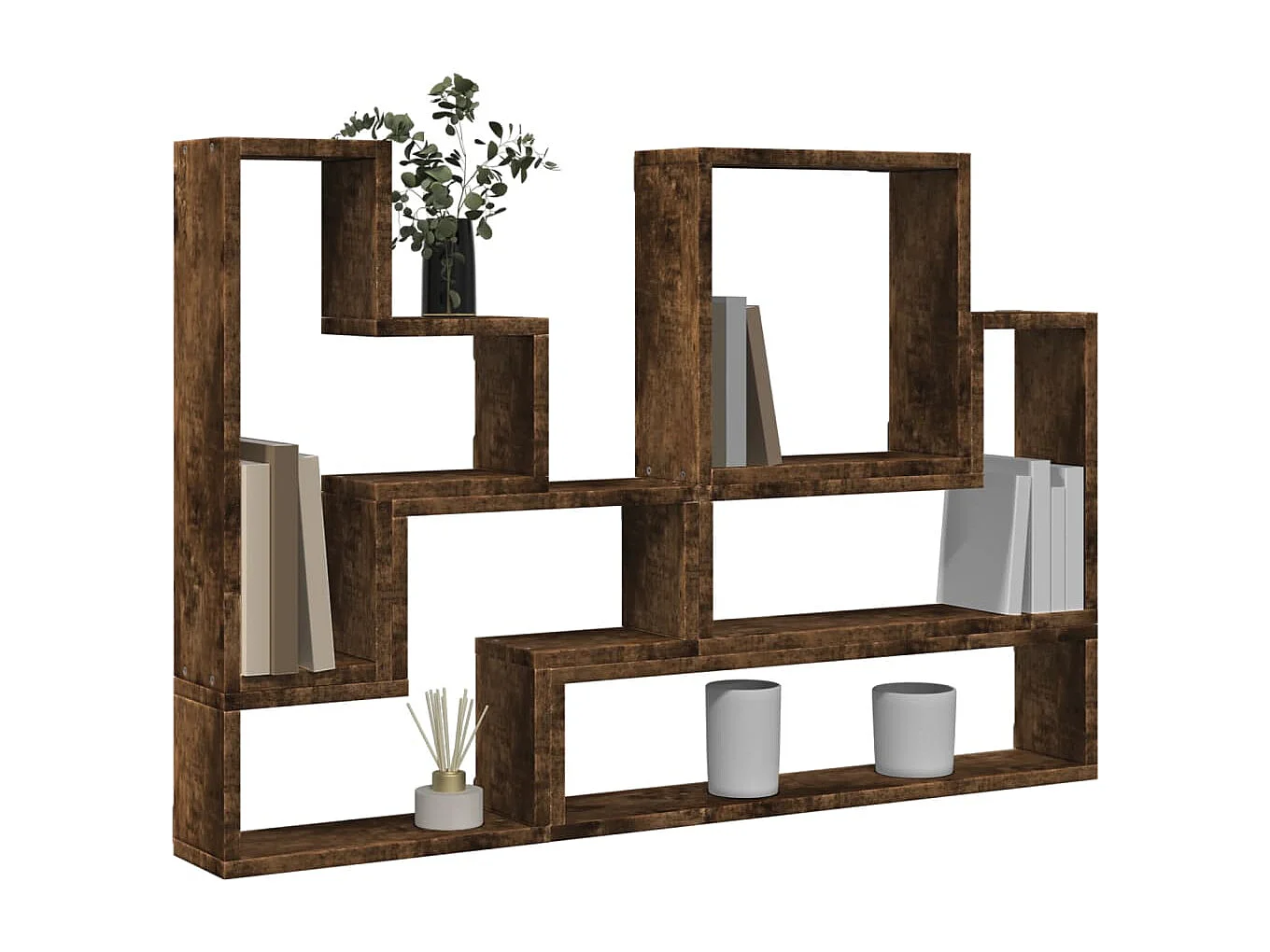 Prateleira parede 96x12x64 cm derivados madeira carvalho fumado