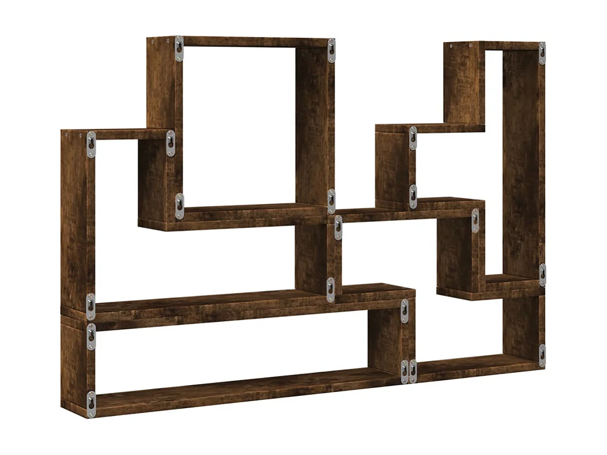 Prateleira parede 96x12x64 cm derivados madeira carvalho fumado