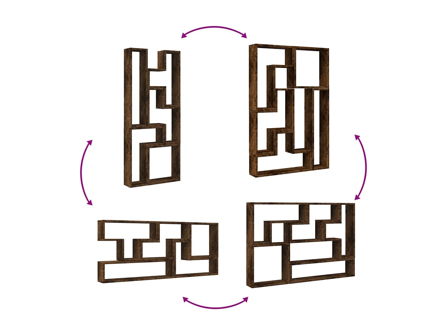 Prateleira parede 96x12x64 cm derivados madeira carvalho fumado
