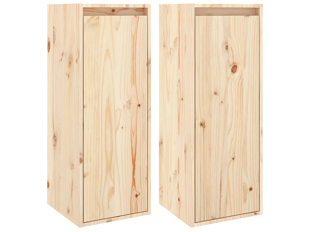 Pensili 2 pz 30x30x80 cm in Legno Massello di Pino