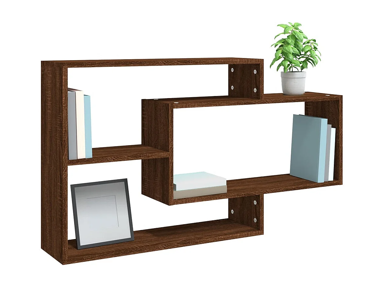 Mensola a Muro Rovere Marrone 104x20x58,5 cm Legno Multistrato