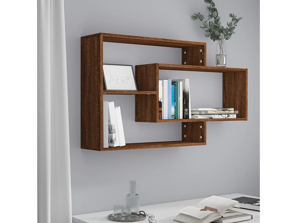 Mensola a Muro Rovere Marrone 104x20x58,5 cm Legno Multistrato