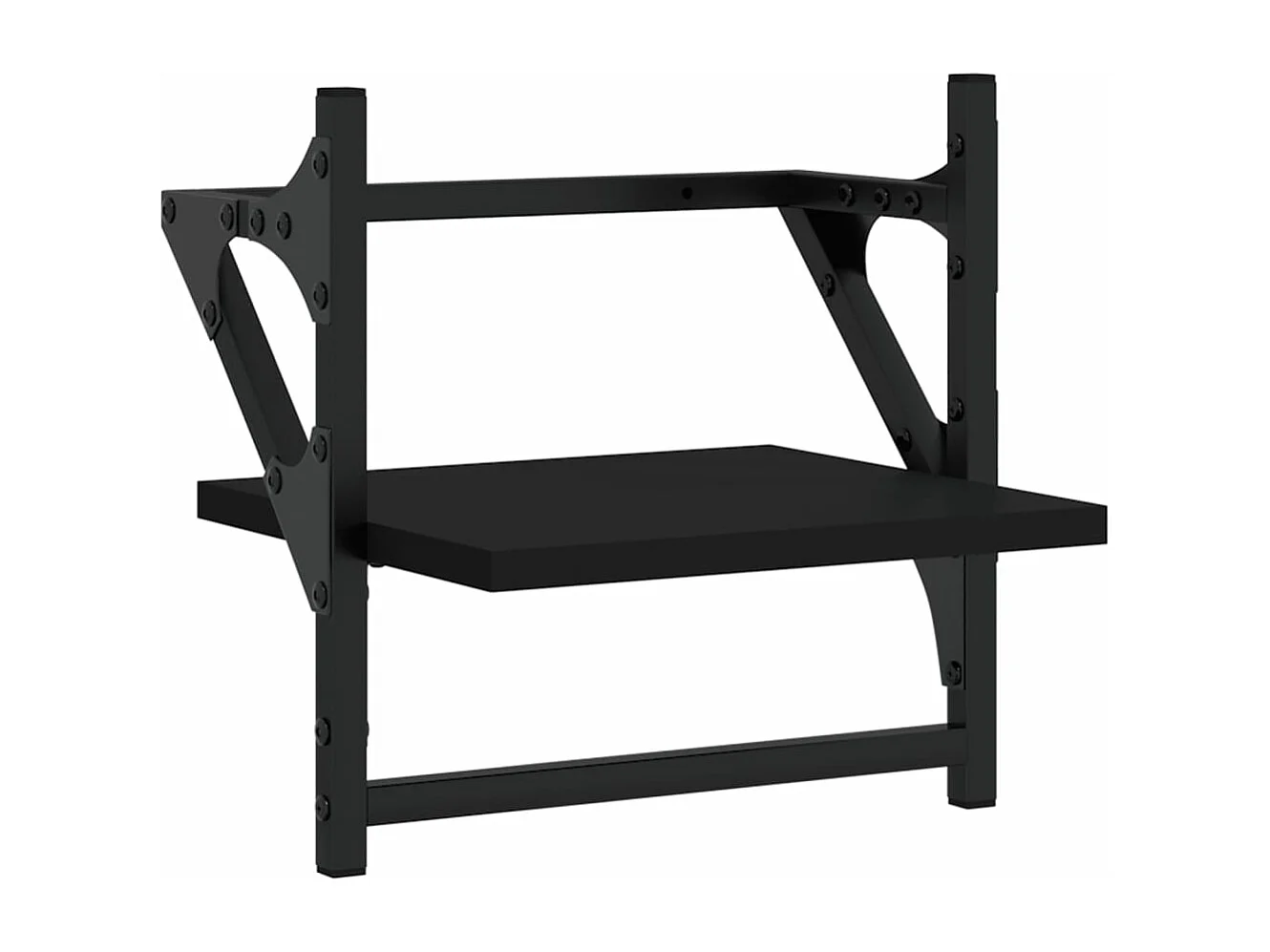 Estantes de pared con barras 2 unidades negro 30x25x30 cm