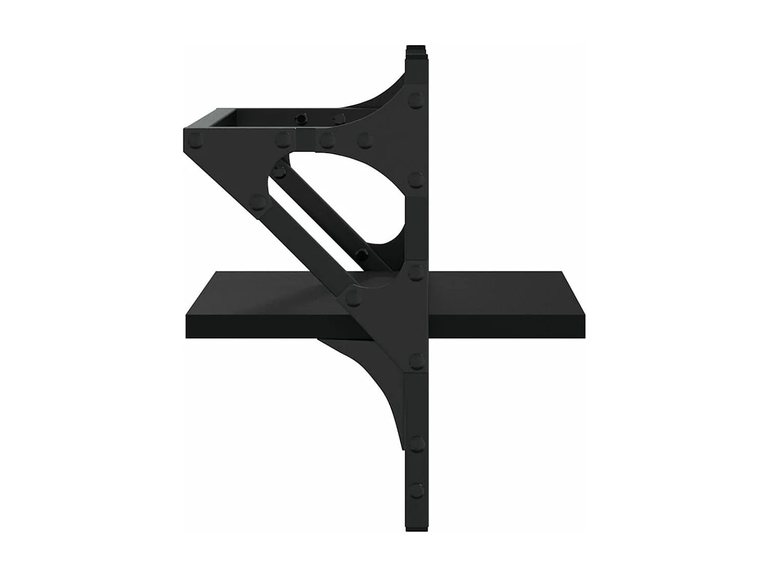 Estantes de pared con barras 2 unidades negro 30x25x30 cm