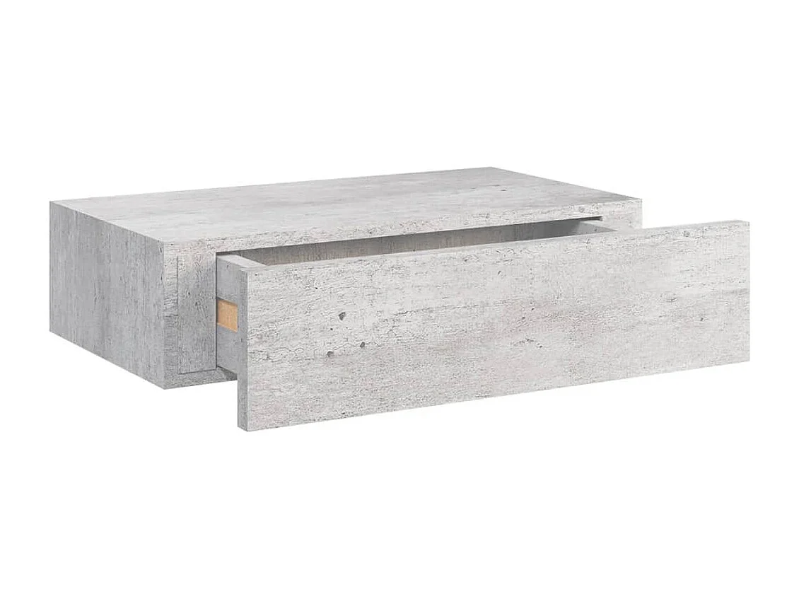 Prateleira de parede com gaveta MDF 40x23,5x10 cm cinza cimento