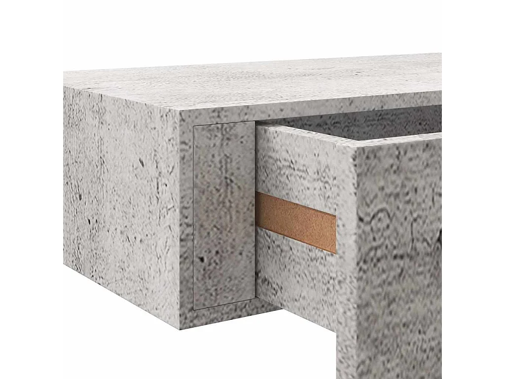 Wandregal mit Schublade Betongrau 40x23,5x10 cm MDF
