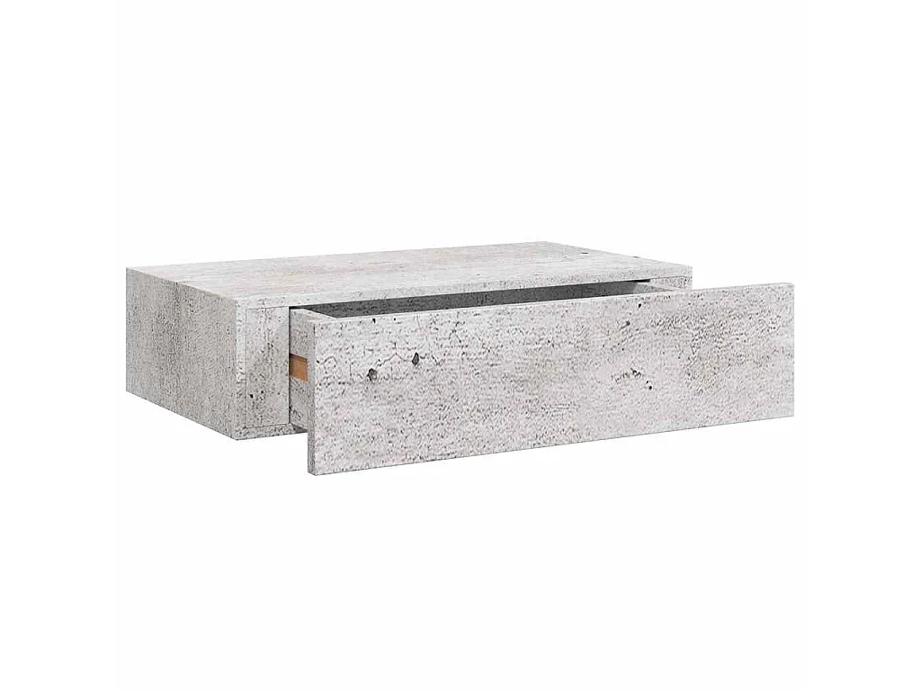 Wandregal mit Schublade Betongrau 40x23,5x10 cm MDF
