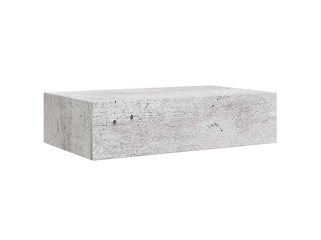 Wandregal mit Schublade Betongrau 40x23,5x10 cm MDF