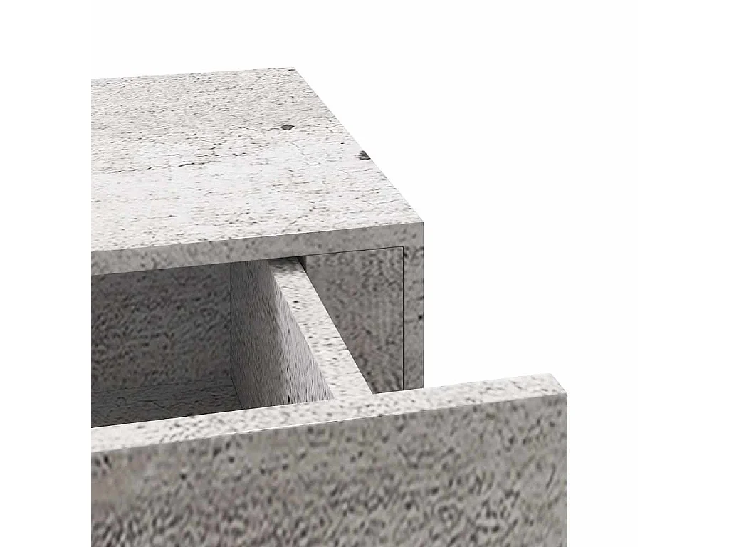 Wandregal mit Schublade Betongrau 40x23,5x10 cm MDF